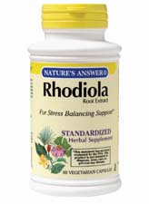 Natures Answer Standardized Rhodiola Vegetarian Suitable not Certified Kosher  60 Capsules