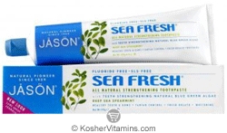 Jason Kosher Sea Fresh Strengthening Fluoride-Free Toothpaste Deep Sea Spearmint  6 OZ