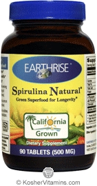 Earthrise Kosher Spirulina 500 mg. 90 TAB