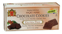 JO-SEF Kosher Square Chocolate Cookies - Gluten Free 16 Cookies