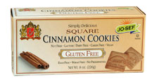 JO-SEF Kosher Square Cinnamon Cookies - Gluten Free 16 Cookies