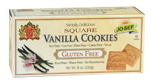 JO-SEF Kosher Square Vanilla Cookies - Gluten Free 16 Cookies
