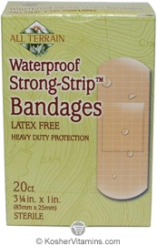 All Terrain Strong Strip Waterproof Latex Free Bandages 20 Count