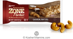 Zone Perfect Kosher Nutrition Bar Sweet & Salty Cashew Pretzel Dairy 12 Bars