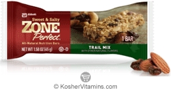 Zone Perfect Kosher Nutrition Bar Sweet & Salty Trail Mix Dairy 12 Bars