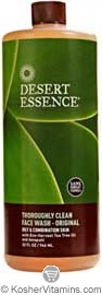 Desert Essence Thoroughly Clean Face Wash - Original with Eco-Harvest Tea Tree Oil and Awapuhi 32 OZ
