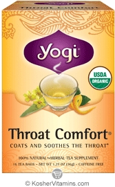 Yogi Tea Kosher Organic Throat Comfort Tea 16 Tea Bags