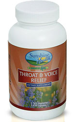 Sunshine Health Throat & Voice - Kosher for Passover 90 Vegetarian Capsules