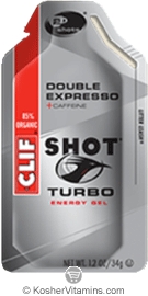 Clif Bar Kosher Shot Turbo Energy Gel Double Expresso Dairy 24 Packs