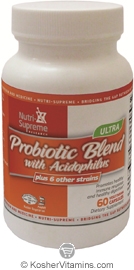 Nutri-Supreme Research Kosher Ultra Probiotic Blend with Acidophilus 60 Vegetarian Capsules