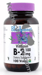 Bluebonnet Kosher Vitamin B-2 100 mg. 100 Vcaps