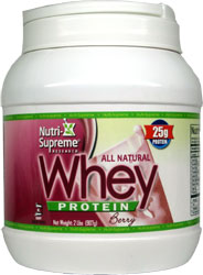 Nutri-Supreme Research Kosher Whey Protein Powder Dairy Cholov Yisroel Berry Flavor  2 LBS