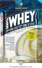 Biochem Kosher 100% Whey Protein Powder Dairy Natural Flavor 10 Packets