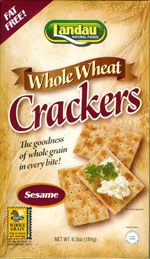 Landau Kosher Whole Wheat Crackers Sesame 6.5 OZ