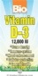 Bio Nutrition Vitamin D3 12,000 IU Vegetarian Suitable Not Certified Kosher               50 Vegetarian Capsules