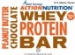 Action Nutrition Kosher Whey Protein Bar with Omega-3 Dairy Cholov Yisroel Peanut Butter Chocolate  NEW & IMPROVED  12 Bars