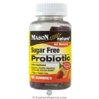 Mason Kosher Natural Probiotic Sugar Free Gummies Orange Strawberry Flavor  60 Gummies