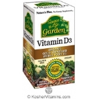 Nature`s Plus Source Of Life Garden Vitamin D3 5000 IU Vegetarian Suitable not Certified Kosher 60 Vegetarian Capsules