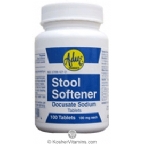 Adwe Kosher Stool Softner Docusate Sodium 100 Mg 100 Tablets