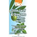 Bio Nutrition Olive Leaf & Oregano Immune Wellness Vegetarian Suitable Not Certified Kosher 60 Vegetarian Capsules