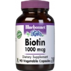 Bluebonnet Kosher Biotin 1000 mcg 90 Vegetable Capsules
