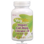 VegLife Cal-Mag Citrate Plus Vitamin D Vegan Suitable Not Certified Kosher 180 Tablet