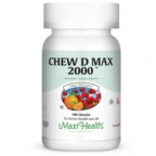 Maxi Health Kosher Chew D Max (Vitamin D3) 2000 IU Chewable Bubble Gum Flavor 100 Tablets