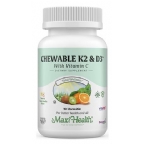 Maxi Health Kosher Chewable K2 & D3 with Vitamin C - Cherry Vanilla Flavor 90 Chewable Tablets