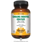 Country Life Kosher Choline-Inositol 500/500 Mg with Pantothenic Acid 60 Tablets