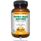 Country Life Thyro-Max Support With Iodine Vegetarian Suitable Not Certified Kosher 60 Tablets