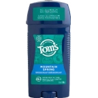 Toms Of Maine Men’s Long Lasting Wide Stick Deodorant - Mountain Spring Pack of Six 2.25 oz