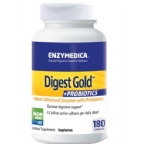 Enzymedica Digest Gold + Probiotics Advanced Enzymes with Probiotics  Vegetarian Suitable Not Certified Kosher  180 Capsules