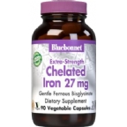 Bluebonnet Kosher Extra Gentle Albion Chelated Iron 27 mg (Gentle Ferrous Bisglycinate) 90 Vegetable Capsules