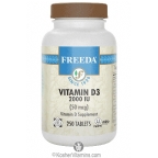 Freeda Kosher Vitamin D3 2000 IU (50 mcg) 250 Tablets
