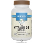 Freeda Kosher Vitamin D3 3000 IU 100 Tablets