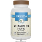 Freeda Kosher Vitamin D3 5000 IU (125 mcg) 100 Tablets