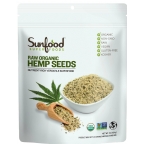 Sunfood Kosher Raw Organic Shelled Hemp Seeds 1 LB