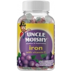 Uncle Moishy Kosher Iron 10 mg with Vitamin C Chewable Gummies Grape Flavor 60 Gummies