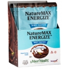 Maxi Health Kosher NatureMax Energize Whey Protein Powder Single Packet - Chocolate Flavor Meal Replacement Dairy Cholov Yisroel 8 Packets