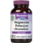 Bluebonnet Kosher Magnesium & Potassium Plus Bromelain 60 Vegetable Capsules