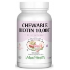 Maxi Health Kosher Chewable Biotin 10,000 -  Strawberry Flavor 100 Chewies