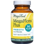 MegaFood Megaflora Plus 50 Billion CFU Vegetarian Suitable Not Certified Kosher  30 Capsules