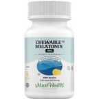 Maxi Health Kosher Chewable Melatonin 1 mg Lemon Flavor Special Chometz Free Formula - May contain Kitniyos 100 Chewable Tablets