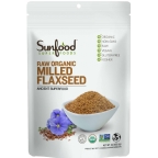 Sunfood Kosher Organic Milled Brown Flax Seeds 1 LB