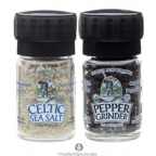 Selina Naturally Kosher Mini Mixed Grinder Set Light Grey Celtic Salt & Pepper 6 Pack 1.8 Oz
