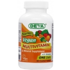 Deva Nutrition Vegan Multivitamin & Mineral Supplement Iron Free Not Certified Kosher 90 Tablets  