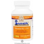 NutraLife Kosher Vitamin K2 + D3 Chewable Cherry Flavor 60 Tablets