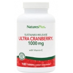 Nature`s Plus Sustained Release Ultra Cranberry With Vitamin C 1000 mg Vegetarian Suitable Not Certified Kosher 180 Tablets