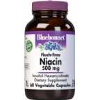 Bluebonnet Kosher Flush Free Niacin 500 mg 60 Vegetable Capsules