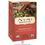 Numi Tea Kosher Organic Golden Chai Spiced Pack of 6 18 Bags of Tea